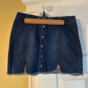 Tractr Button-Up Jean Skirt